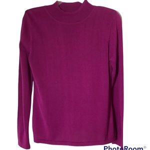 Coldwater Creek Silk cotton blend sweater mock turtleneck